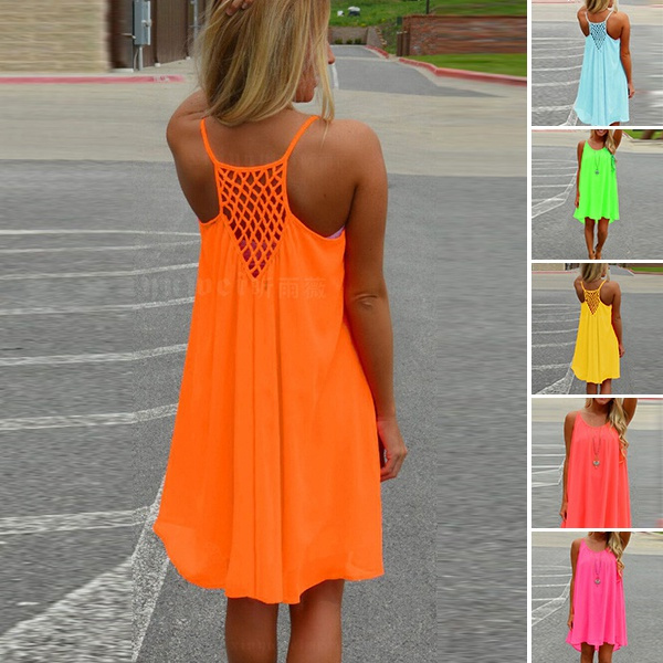 casual orange summer dress